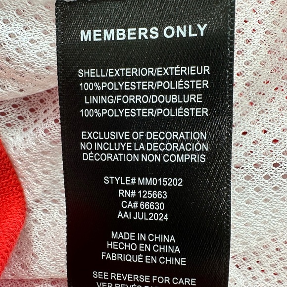 NWT Members Only Sport Men's Red Team Racing Windbreaker Jacket Size M - Picture 10 of 10